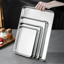 Axyaa Stainless Steel Thick Rectangular Food Storage Tray for Kitchen Utensils
