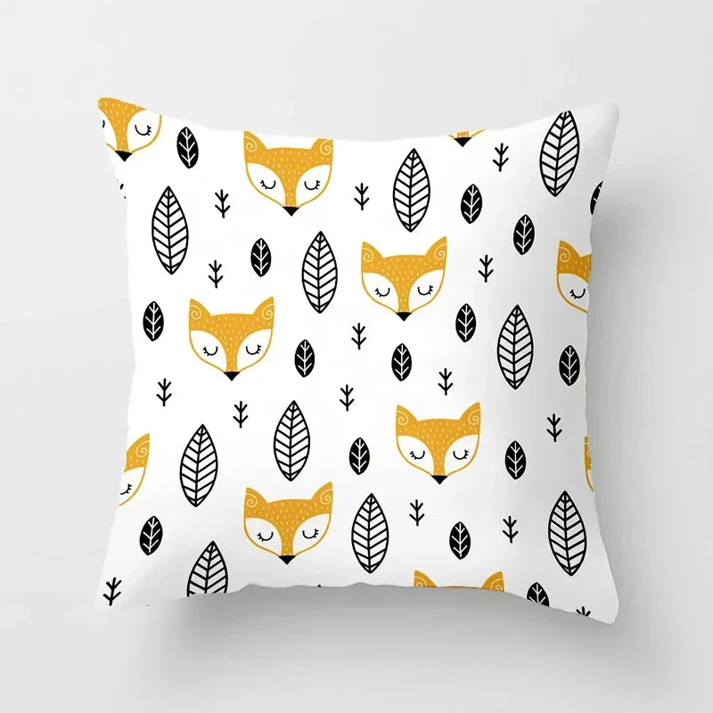 Axyaa Cartoon Animal Cushion Cover 45*45 Sofa Pillowcase Decorative Throw Pillow