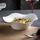 Axyaa Wave Edge Ceramic Service Bowl Set for Restaurant Tableware
