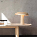 Axyaa Solid Wood Mushroom Table Lamp LED E14 for Study Bedroom