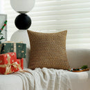 Axyaa Classic Gold Yarn-dyed Cushion Cover & Christmas Wool Knitted for Room Party Decor