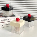 Axyaa Acrylic Cotton Ball & Swab Dispenser Jar - Makeup Organizer for Bathroom Vanity