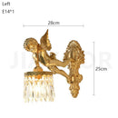 Axyaa Brass Angel Pendant Chandelier with Crystal Flower Wall Sconce Light