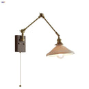 Axyaa Walnut Wood Swing Arm LED Wall Lamps - Nordic Modern Design