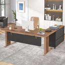 Axyaa 63" L-Shaped Executive Desk with File Storage Cabinet for Home Office