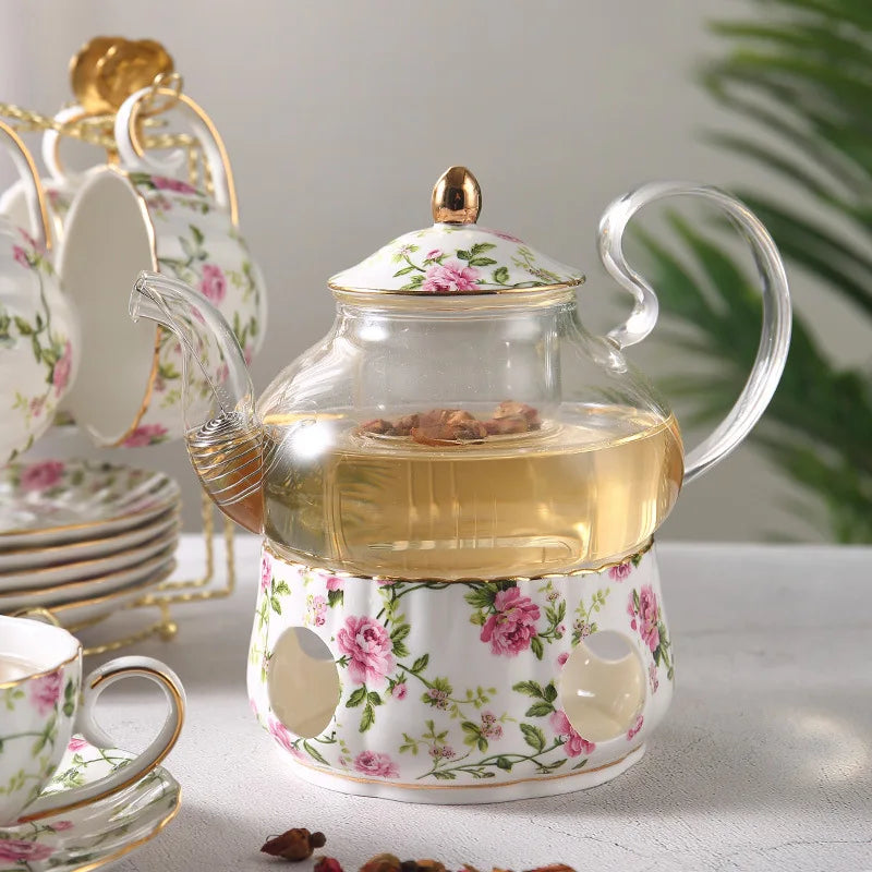 Axya™ Porcelain Tea Pot Tea Cup Coffee Set with Spoon