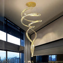Axyaa Crystal Chandelier Stair Pendant Living Room Lighting Home Interior Light