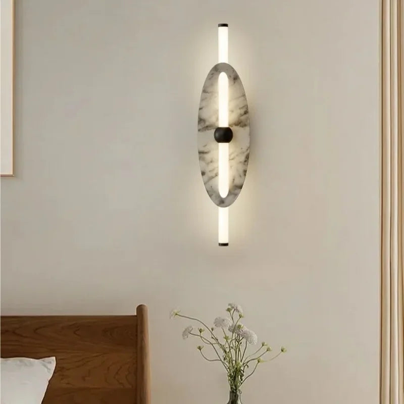 Axyaa Nordic Minimalist Wall Light Iron Lamp for Bedroom Living Room Study