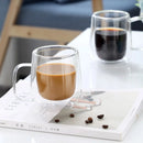 Axyaa Double Wall Glass Coffee Cup with Handle - Clear, Heat Resistant, Various Sizes