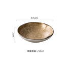 Axyaa Ceramic Shallow Plates Set for Molecular Cuisine Display and Steak - Retro Kiln Style