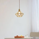 Axyaa Copper Glass LED Pendant Lamp for Kitchen Balcony Bedroom Industrial Decor
