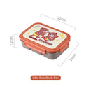 Kids Bento Lunch Box 4 Compartment Microwave Leakproof Lunchbox with Sauce Container by Axyaa