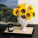 Axyaa Ceramic Vase: Aesthetic Irregular Shape Floral Desk Decoration