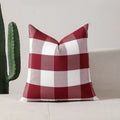 Axyaa Striped Cushion Cover 45x45cm - Hawthorn Red Ivory Polyester Pillow Cover