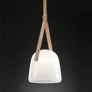 Axyaa Smoky Glass Pendant Lights with Modern LED and Leather Strap