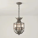 Axyaa Vintage Loft Chandelier, Industrial Iron Mini Lantern Cage Candle Lighting