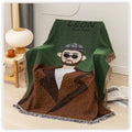 Axyaa Cartoon Couple Design Sofa Cover: Durable Artistic Blend for Stylish Home Decor