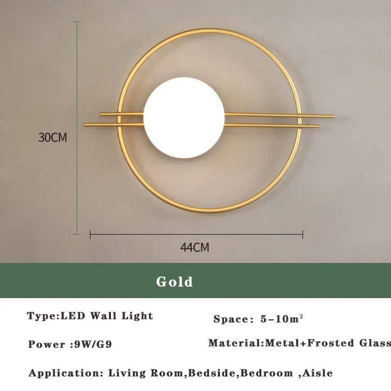 Axyaa Nordic LED Wall Lamp - Elegant Indoor Lighting for Bedroom & Living Room