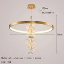 Axyaa Crystal Trumpet Flower Chandelier - Modern Minimalist Living Room Lighting