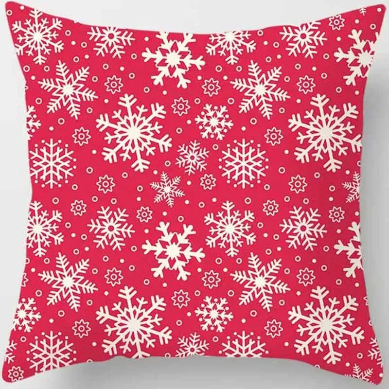 Christmas Elk Print Pillowcase 45x45cm for Sofa, Car, Bedroom, Living Room by Axyaa