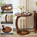 Mid-Century C-Shaped Wood End Table by Axyaa