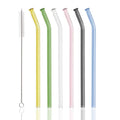 Axyaa Glass Straw Set: Reusable, Eco-Friendly, 7pc Bubble Tea, Smoothies, Bar Accessories