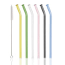 Axyaa Glass Straw Set: Reusable, Eco-Friendly, 7pc Bubble Tea, Smoothies, Bar Accessories