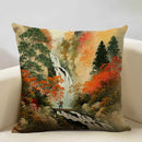 Axyaa Japanese Landscape Ukiyo Style Cushion Cover 45x45cm Art Decor Linen Pillow Case