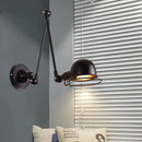 Axyaa Retro Mechanical Arm Wall Lamp - Telescopic, Double-Section, Folding, Creative, Rocker Style