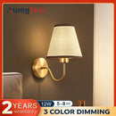 Axyaa LED Fabric Shade Wall Sconce for Bedroom Home Decoration