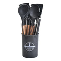 Axyaa Silicone Kitchen Utensils Set with Wooden Handle