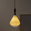 Axyaa Nordic LED Pendant Lights Ceramic Wood Hanging Lamp for Home Decor