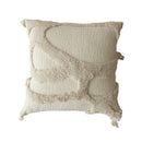 Axyaa Beige Jacquard Embroidery Tassel Pillowcase - Luxury Living Room Cushion Cover