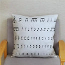 Axyaa Cartoon Sheet Music Printed Cushion Cover for Bedroom and Living Room