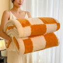 Axyaa Checkerboard Double Layer Fleece Blanket - Soft & Warm Plush Throw Blanket