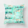 Axyaa Mint Green Geometric Printed Cushion Cover for Home Sofa Décor