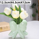 Ceramic Bowknot Vase for Flower Arrangement by Axyaa