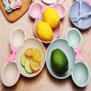 Axyaa Kids Wheat Straw Tableware Set: Plate, Bowl, Spoon, Fork - Kindergarten Feeding Essentials