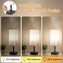Axyaa Touch Control Table Lamp with USB Charging Ports