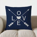 Blue & White Chevron Pattern Pillow Cover for Sofa, Bedroom, Car - Axyaa Brand