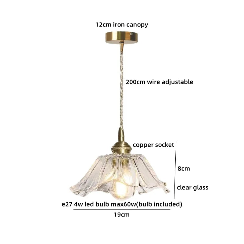 Axyaa Clear Glass Crystal LED Pendant Light for Luxury Home Decor