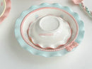 Axyaa Pink Tender Dessert Bow Plate Deep Fruit Household Tableware