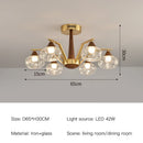 Axyaa Vintage Glass Chandelier: Retro Luxury Pendant Lighting for Living Dining Room