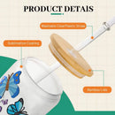 Axyaa 16oz Frosted Straw Water Bottle Bamboo Lid Iced Coffee Cup Reusable Drinkware