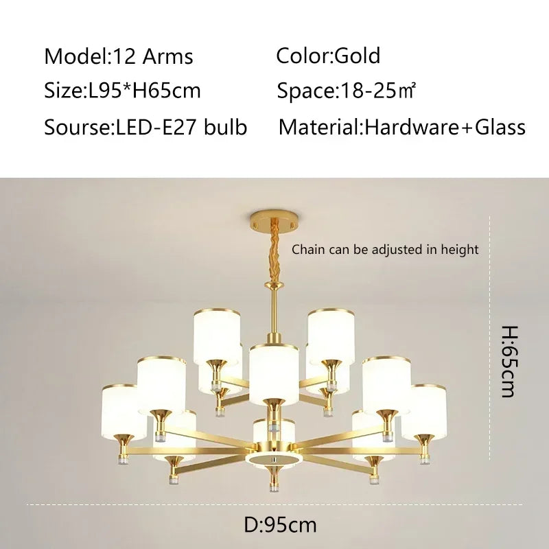 Axyaa Classical Trichromatic Chandelier for Home Lighting