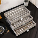 Axyaa Stackable Velvet Jewelry Organizer Display Tray for Earrings, Necklaces, Bracelets