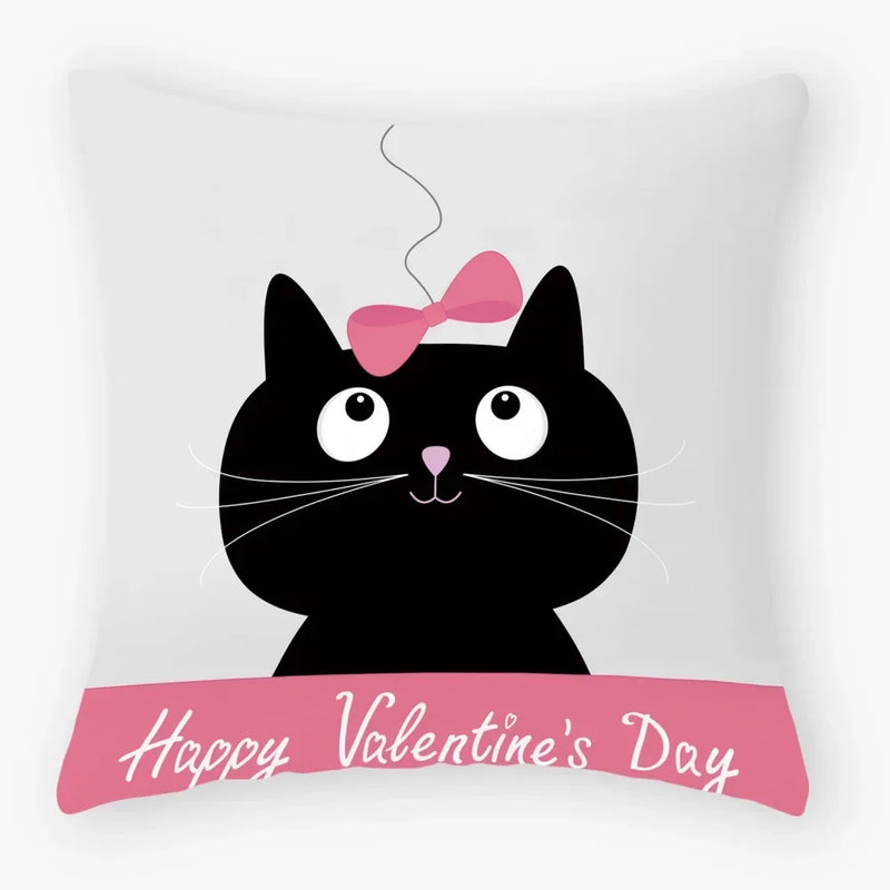 Axyaa Black Cat Pillowcase 45*45 Sofa Car Home Decor Cushion Cover