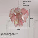 Axyaa Colored Glass Chandelier: Modern Luxury LED Pendant Lamp for Home Lighting