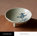 Axyaa Ceramic Tea Tray & High Leg Fruit Tray - New Chinese Style, Retro Dim Sum Design