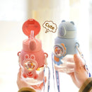 Axyaa Kids Straw Cup with Shoulder Strap - Leakproof & Portable - Cartoon Design